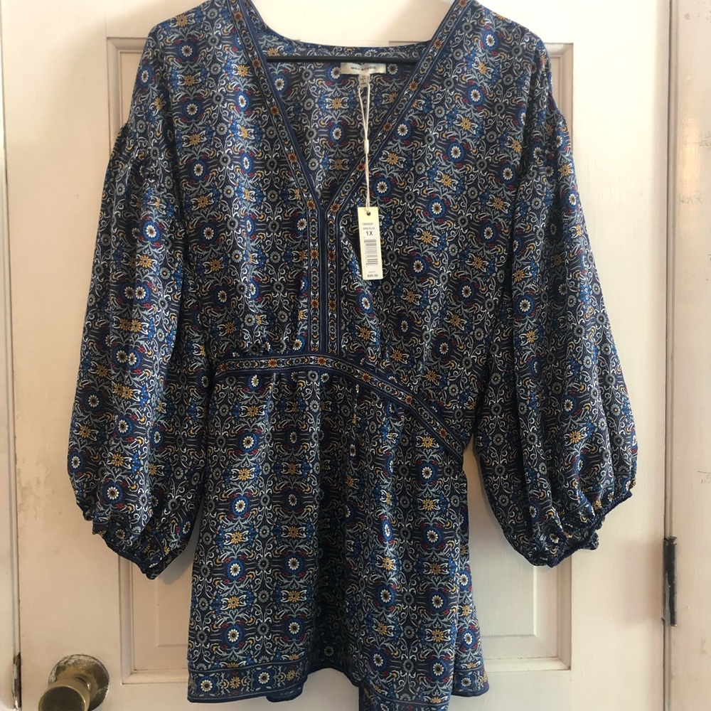 Max Studio primary blue tunic, size 1X